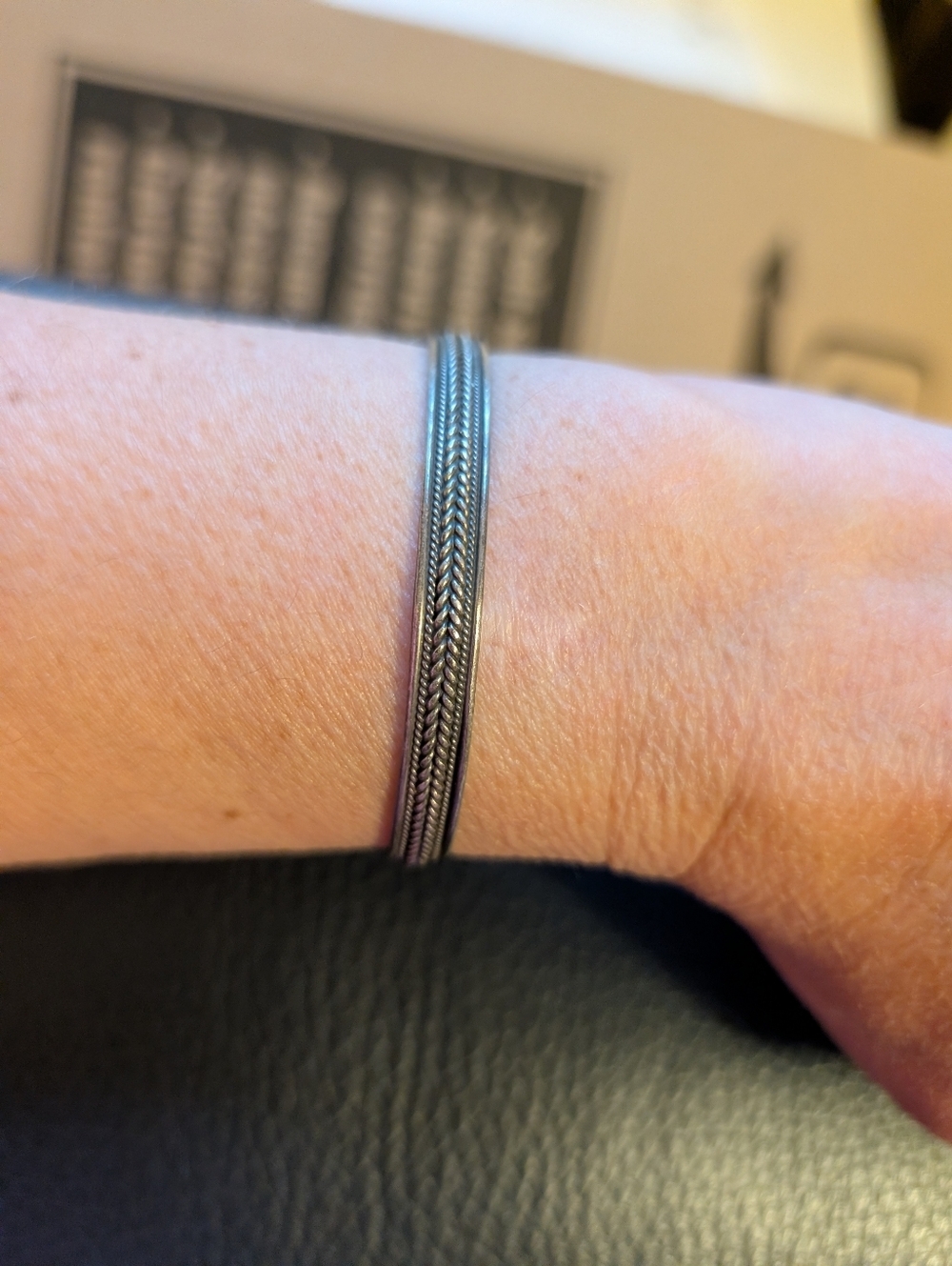 Artisan Handcrafted Sterling Silver Braided Cuff Bracelet Woven Rope Design 10g